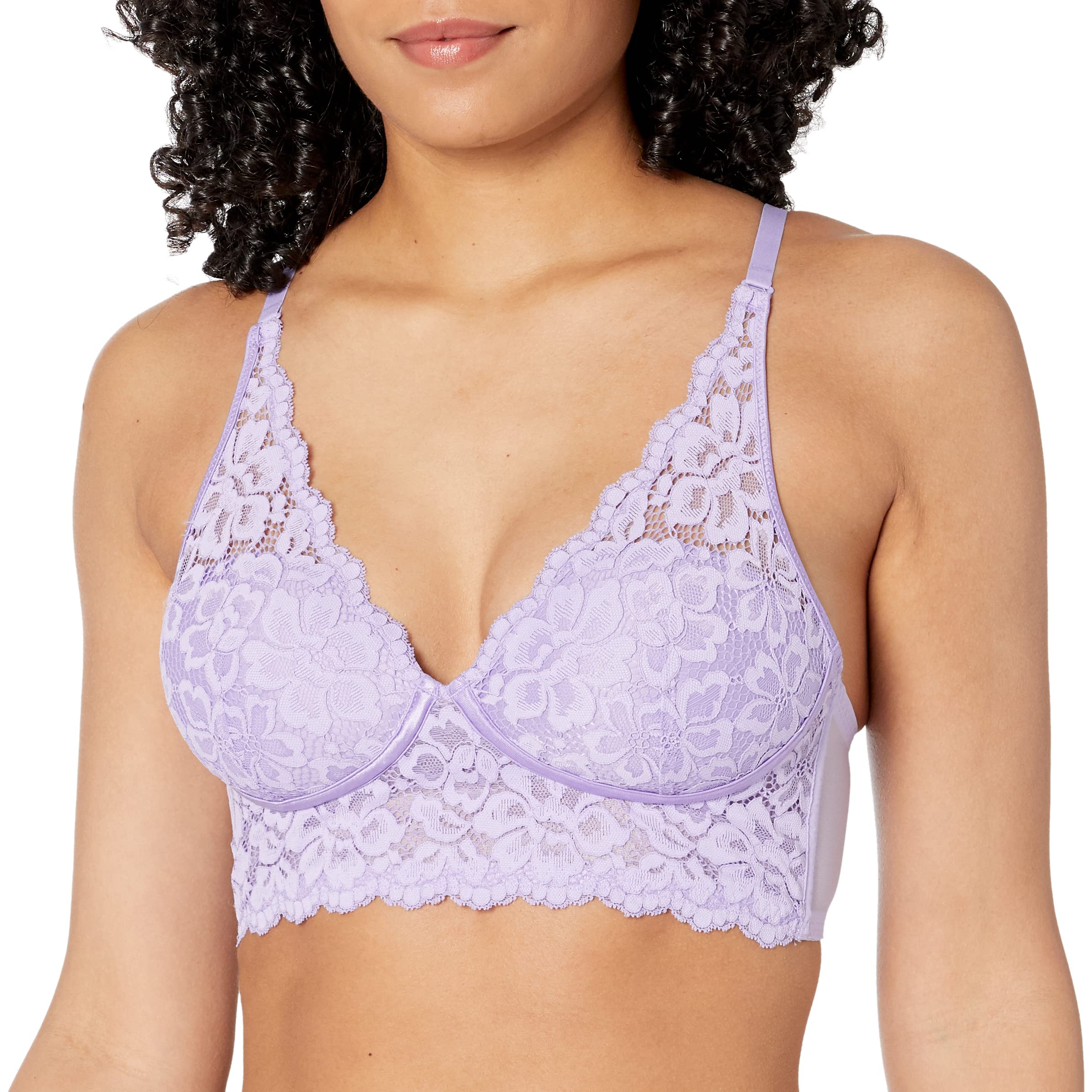 Maidenform womens Pure comfort Lace convertible Wireless Bralette Dm1188 Bra,  Sweetened Lilac, 34D US