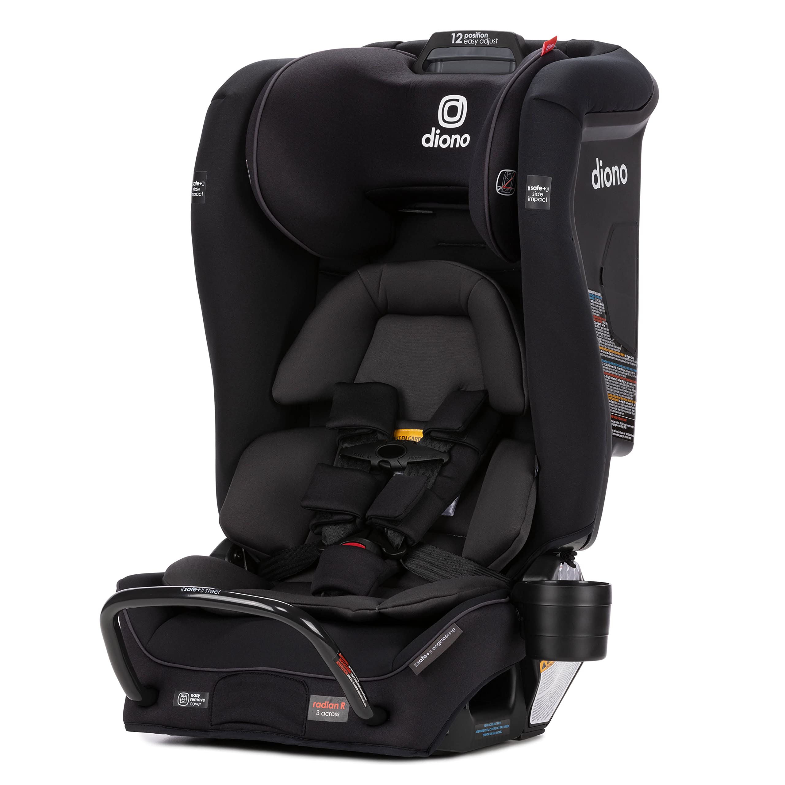 Diono Radian 3RXT Safe+, 4-in-1 convertible car Seat, Rear and Forward Facing, Safe Plus Engineering, 3 Stage Infant Pro