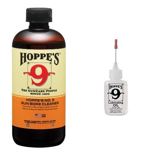Hoppe's Hoppes No. 9 gun Bore cleaner, 32 oz. Bottle AND Hoppes No. 9 Lubricating Oil, 14.9 ml Precision Bottle