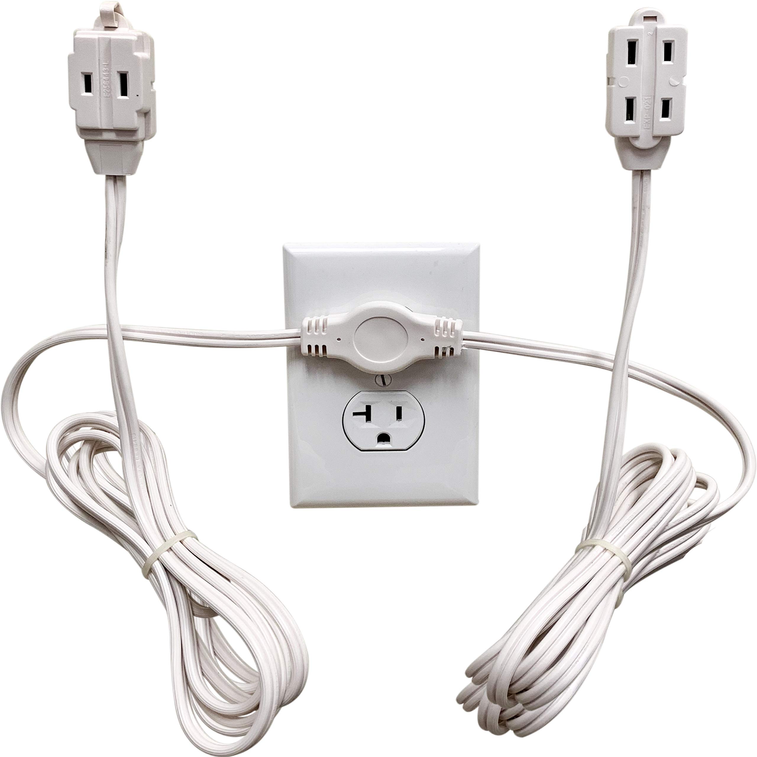 W4W Twin Extension cord Power Strip - 24 Foot cord - 12 feet on