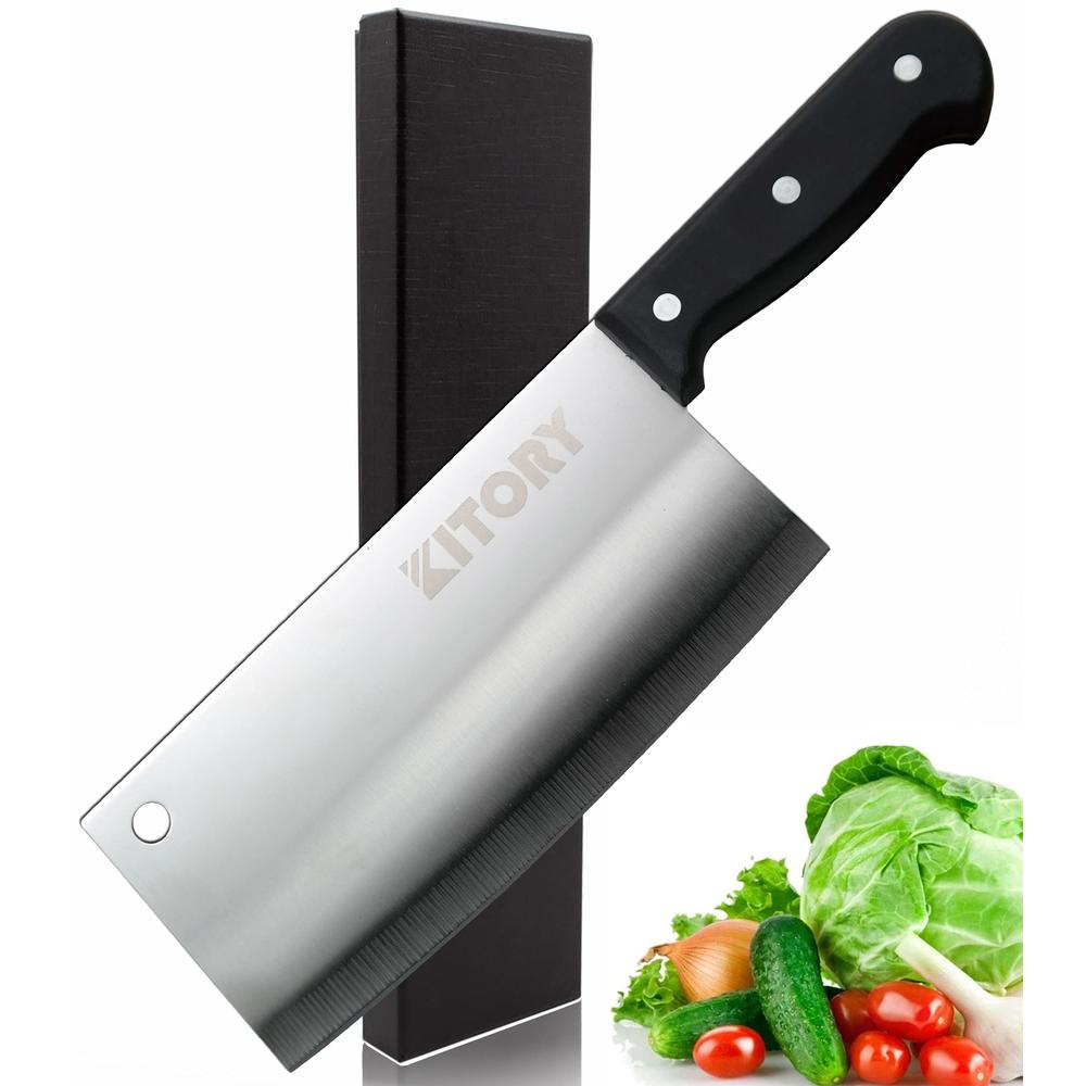 Kitory cleaver Knife - german Steel chopper Slicer - Super Sharp Full Tang chinese chefs Knife, Kitchen gift