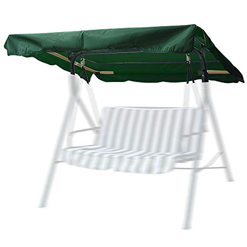Yescom 72 1/2" x 53 1/2" Outdoor Swing Canopy Replacement UV30+ 180gsm Top Cover for Park Seat Patio Yard Green