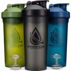Hydra Cup 3 PAcK - Extra Large Shaker Bottle, 45-Ounce Shaker cup with Dual Blenders for Mixing Protein, from Hydra cup