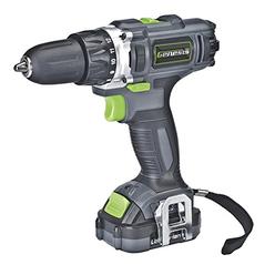 Genesis GLCD122P 12V Lithium-ion Battery-Powered Cordless Variable Speed Drill/Driver with 3/8" Chuck, Trigger-Activated