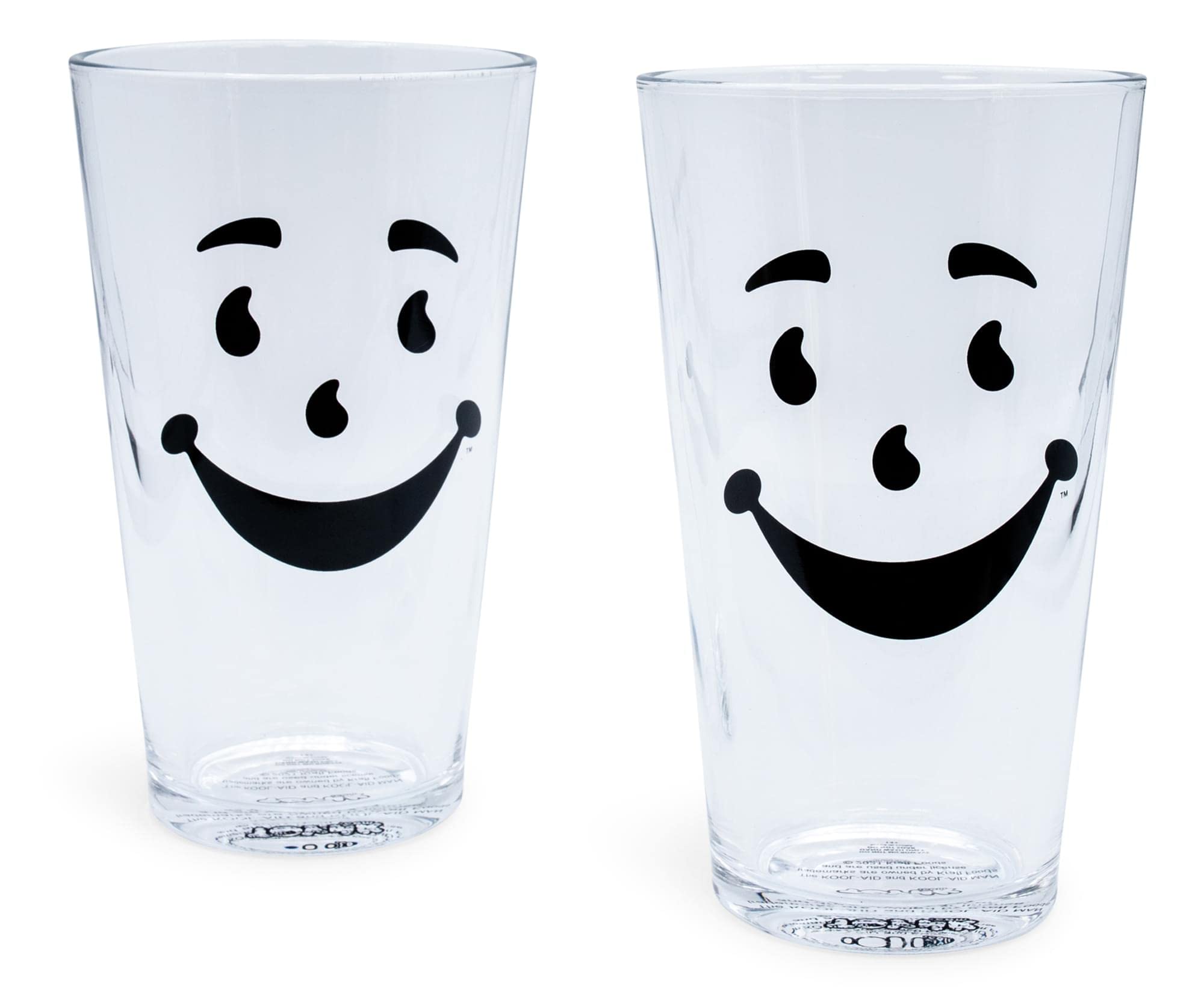 toynk Kool-Aid Man 16-Ounce Pint glasses, Set of 2 Large Drinking cup  glassware For Water, Juice, Iced Tea, cocktails Home & K