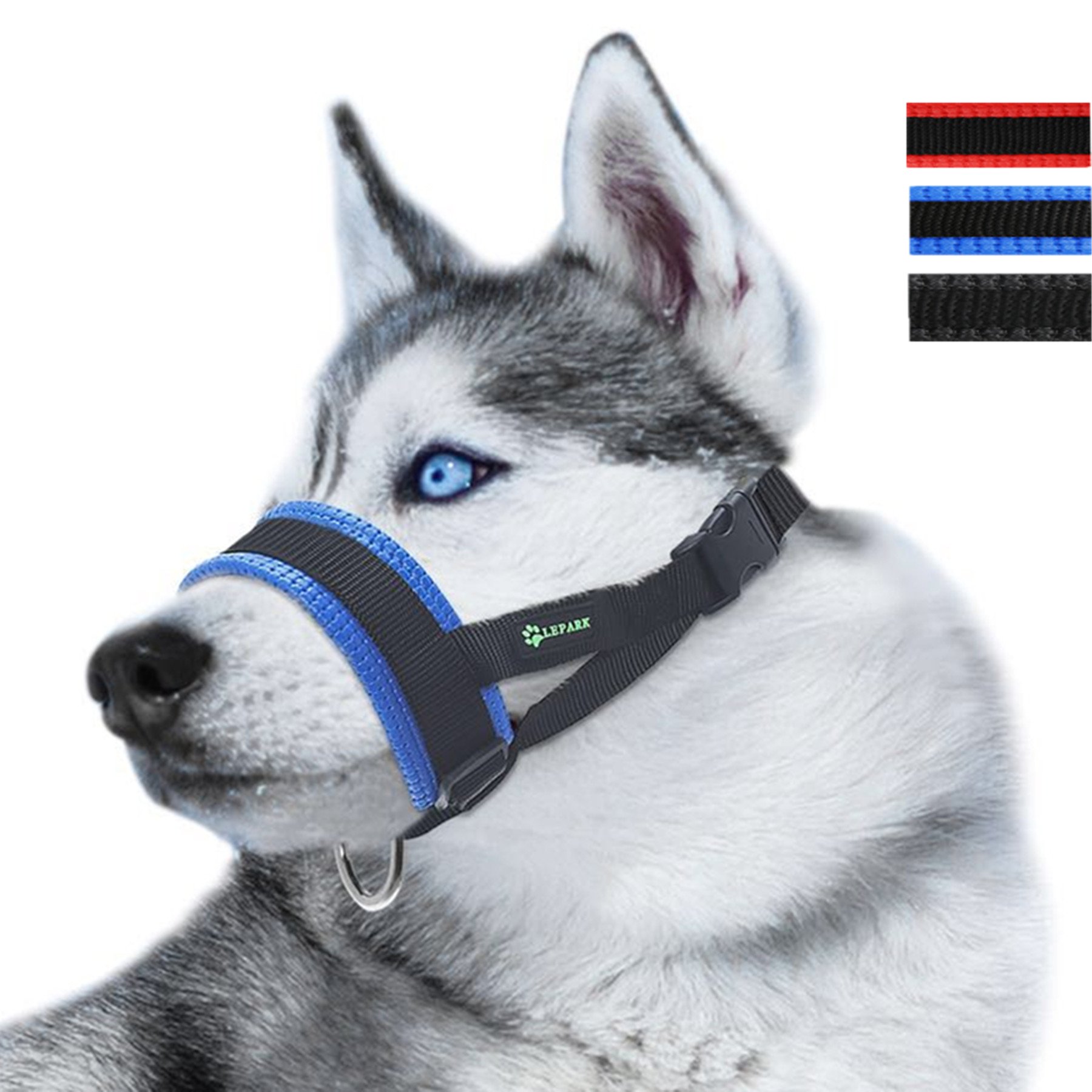Lepark Nylon Dog Muzzle for Small,Medium,Large Dogs Prevent