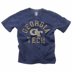 Wes and Willy NCAA Kids S/S Organic Cotton Tee Shirt, Georgia Tech Yellow Jackets, Midnight, 5