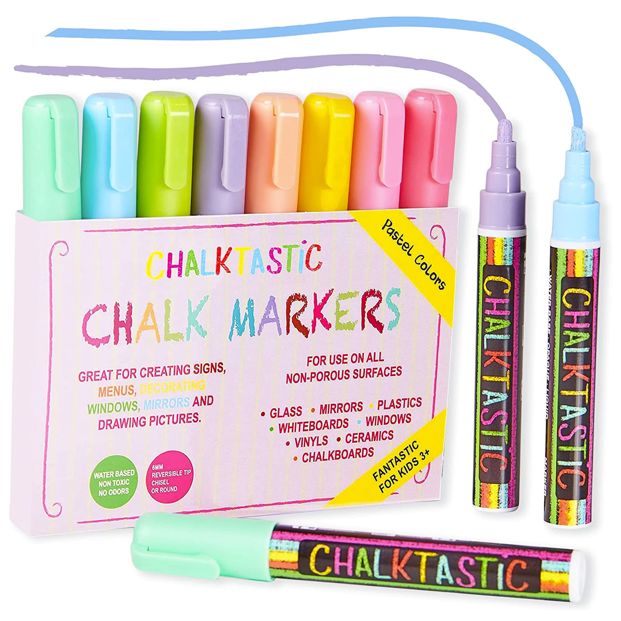 chalktastic Liquid chalk Markers for Kids - Set of 8 Washable, Dry Erase  Pens for School, Menu Board & car Window glass