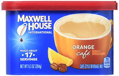 Maxwell House Orange Flavored Cafe Style Instant Beverage Mix, 9.3 Ounce -- 8 per case.