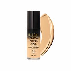 Milani Conceal + Perfect 2-in-1 Foundation + Concealer - Natural (1 Fl. Oz.) Cruelty-Free Liquid Foundation - Cover Under-Eye Ci
