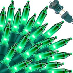 lamphome super-bright extendable green christmas lights decoration 100lights 19.6ft ul certified mini bulb string lights set 