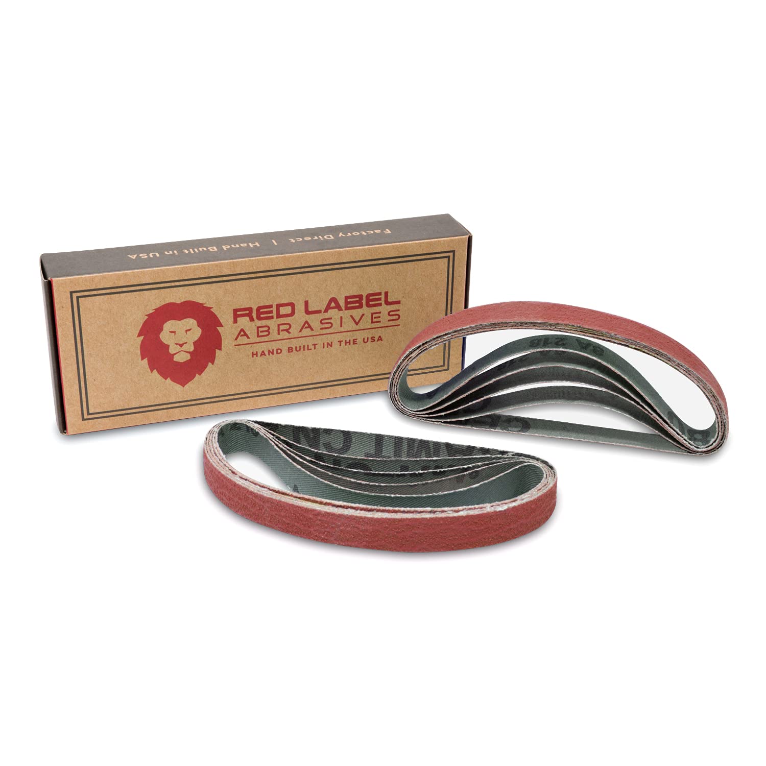 Red Label Abrasives 12 X 12 Inch Coarse P80 Grit Knife Sharpener Sanding Belts, 10 Pack (Compatible With Work Sharp Knif