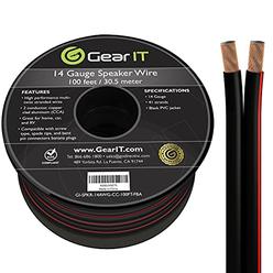 GearIT 14AWG Speaker Wire, GearIT Pro Series 14 AWG Gauge Speaker Wire Cable (100 Feet / 30.48 Meters) Great Use for Home Theat