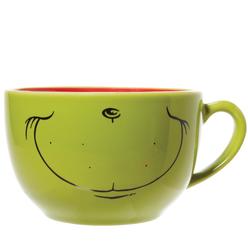 Dept 56 Department 56 Dr. Seuss The Grinch Faces Smile and Frown Coffee Latte Mug, 20 Ounce, Green