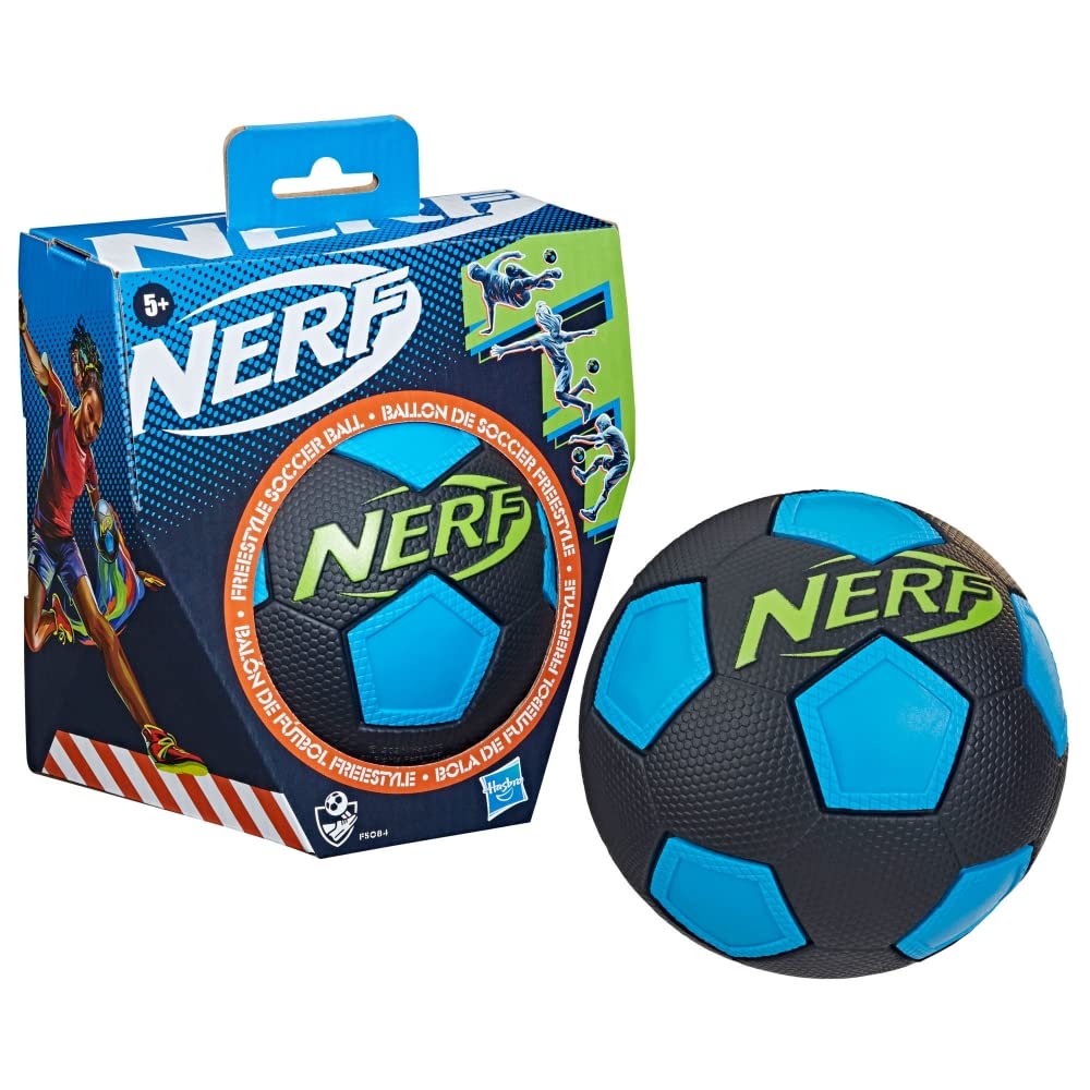 NERF Sports Freestyle Foam Soccer Ball, 5 inch, Indoor-Outdoor Play, colors May Vary