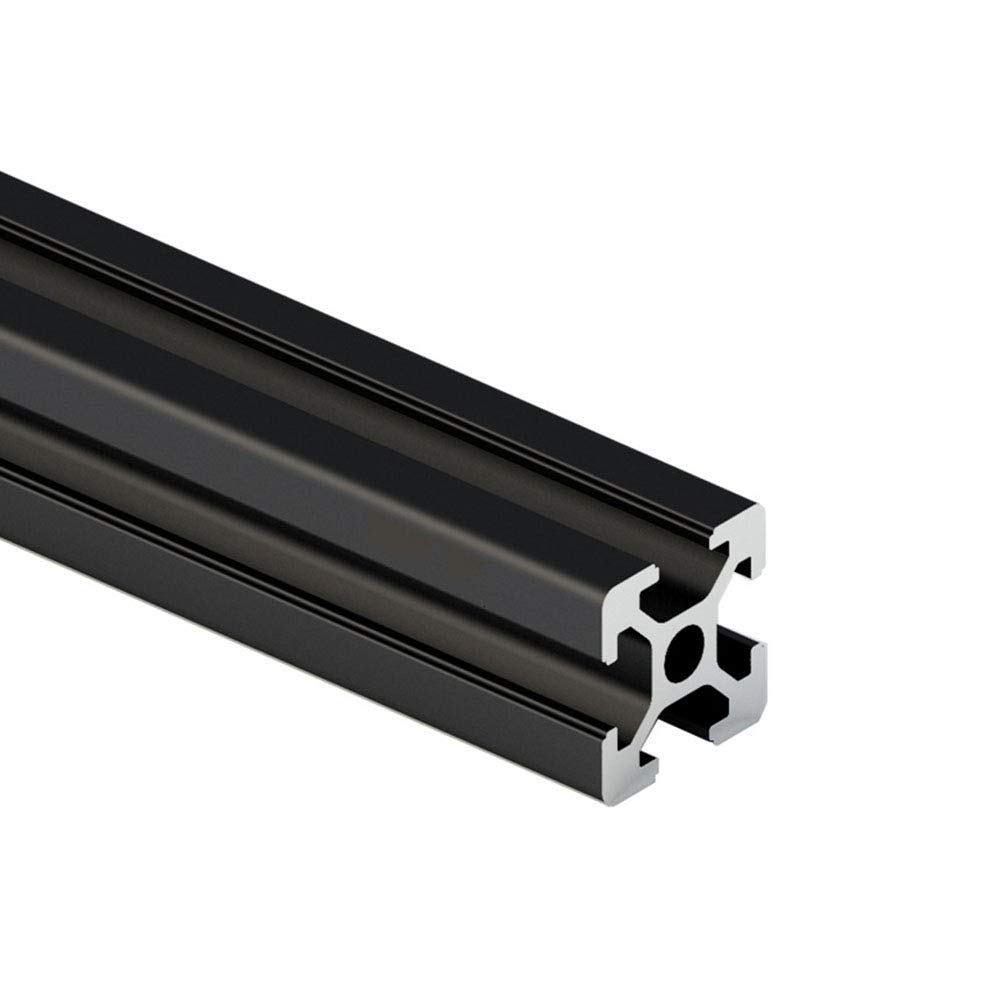Pzrt 2Pcs Black 2020 Aluminum Profile European Standard Linear Rail 2020 Aluminum Profile Extrusion For Diy 3D Printer W