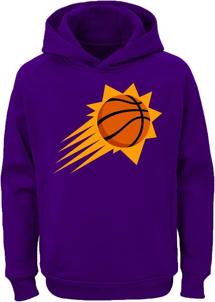 Outerstuff NBA Youth Team Color Performance Primary Logo Pullover Sweatshirt Hoodie (18-20, Phoenix Suns Purple)