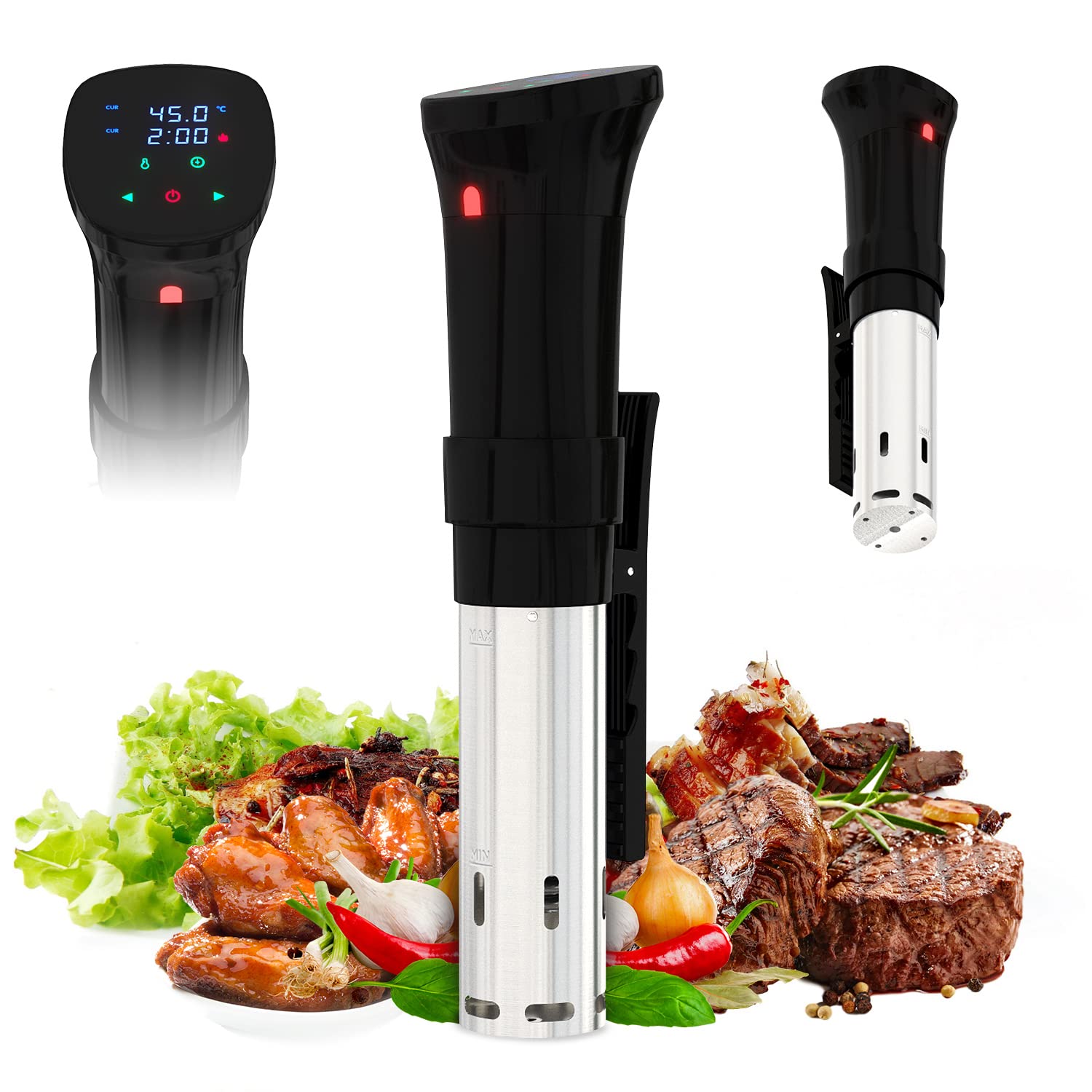 APQ Supply APQ Sous Vide Cooker 1100W. Professional Thermal Immersion Circulator Cooker with Adjustable Clamp. Sous Vide Machines with Digi