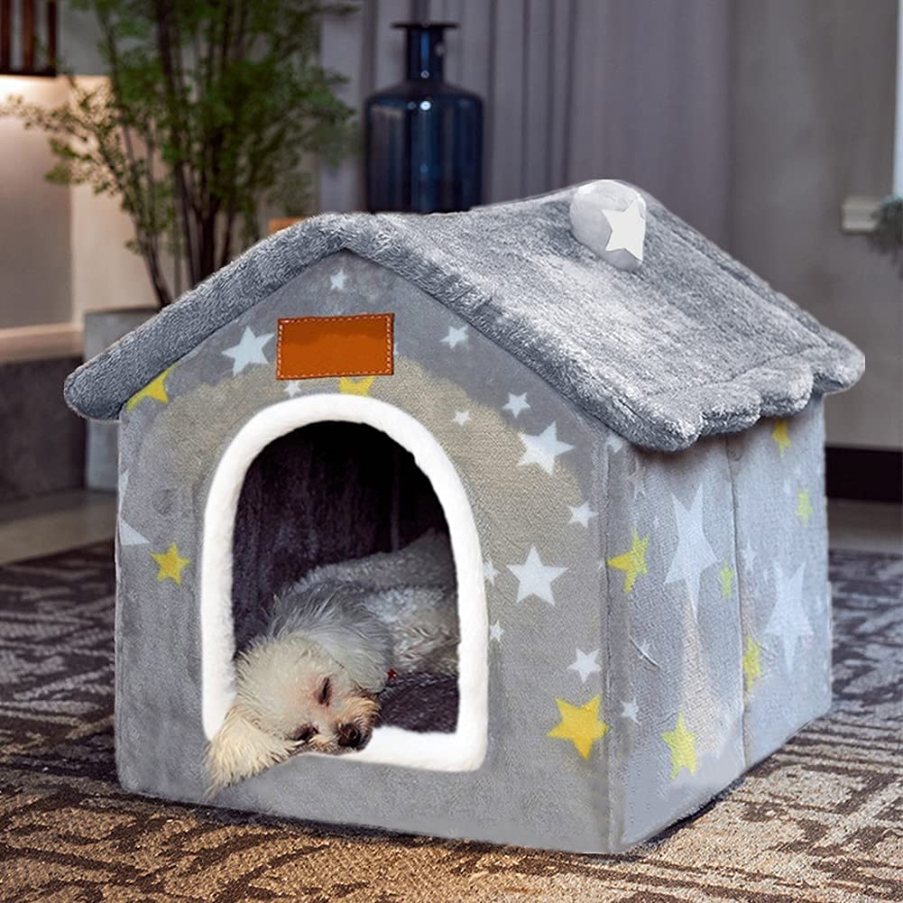 Aquarius cici Dog House Indoor Foldable Dog House Kennel Bed Mat with cushion for Small Medium Large Dogs cats Winter Wa