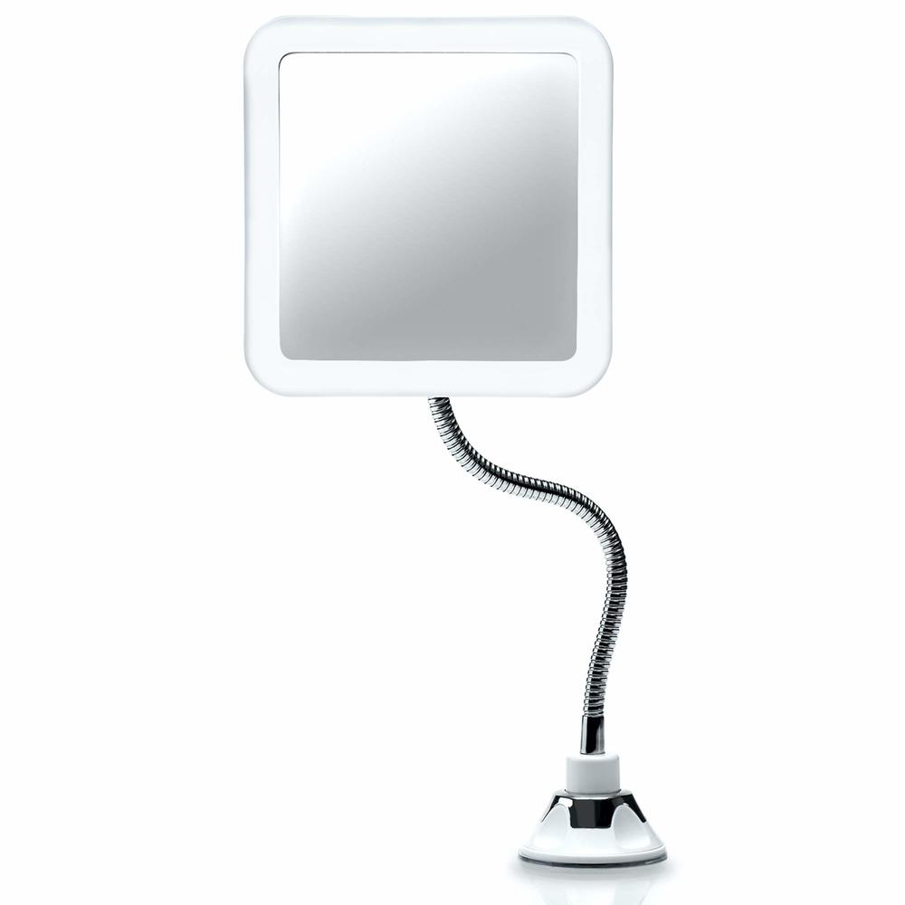 Fancii Flexible Magnifying Mirror 10X with LED Light and Gooseneck, Lighted Travel Makeup Mirror, Lock Suction, Natural Daylight