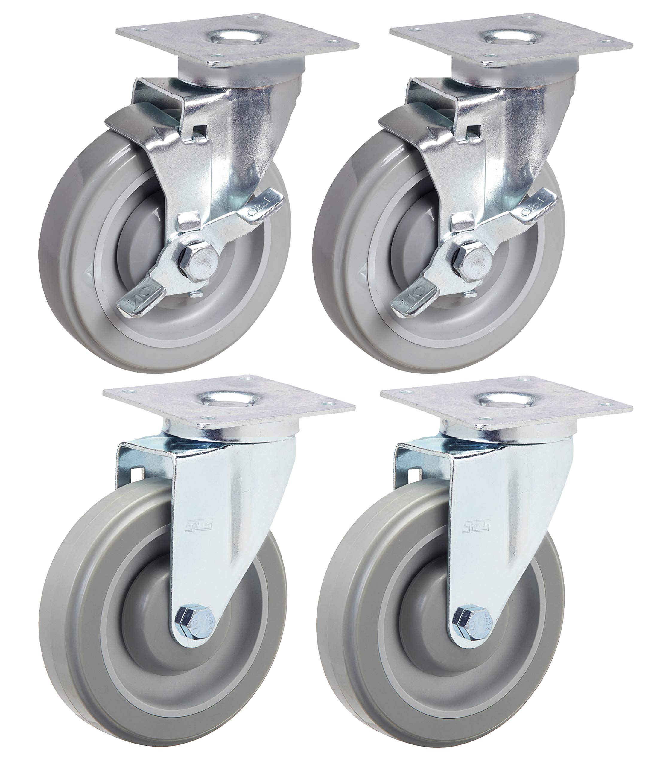 SES cASTERS STANLEY  5 Caster Set Of 4  For Vulcan Range With Polyurethane Wheels  2 Swivels And 2 Swivels With Brake