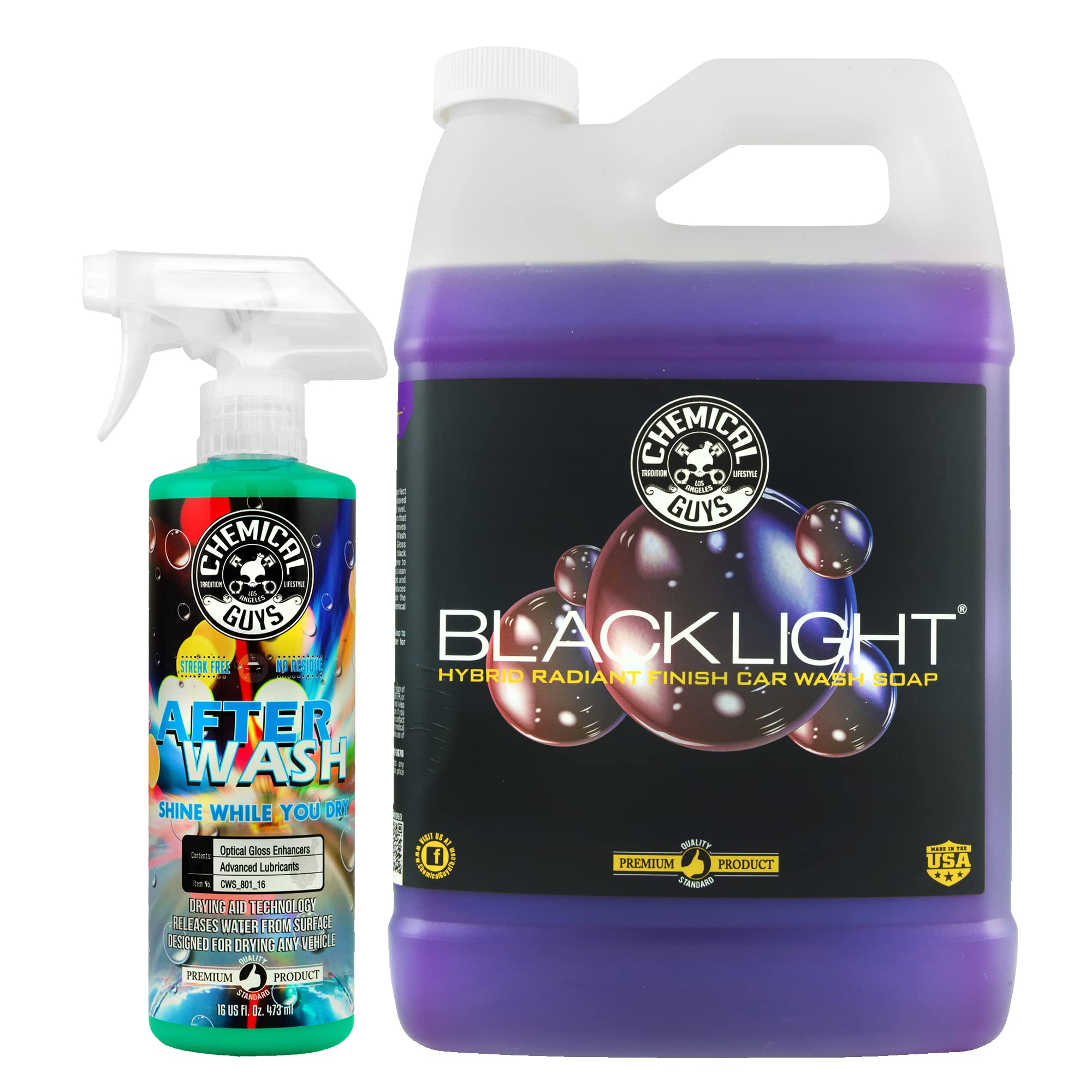 chemical guys cWS619A car Wash, Dry & Shine Bundle - Black Light Foaming  car Wash Soap, 128 oz (1 gallon) + After Wash g