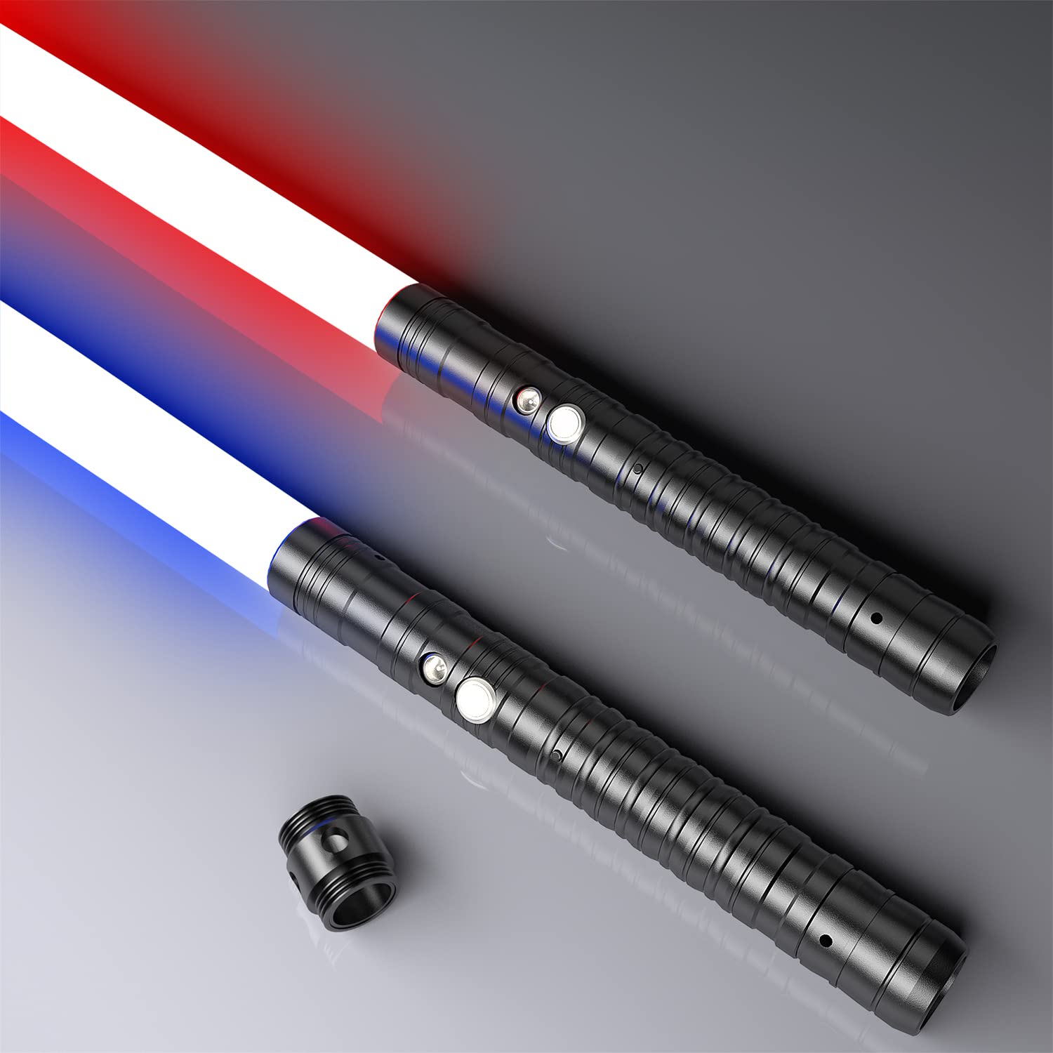 Beyondtrade Upgraded Lightsabers Metal Hilt 2 Pack 7 colors Double-Bladed Sword with FX Sound Dueling Light Saber Toy for Adults