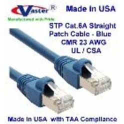 Vaster SuperEcable Made in USA - 160 Ft - STP cat6a Ethernet Patch cable - 23 AWg - UL cMR- Blue