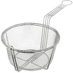 Carlisle Foodservice cFS chrome Plated Steel Mesh Fryer Basket, 863 Diameter x 45 Depth