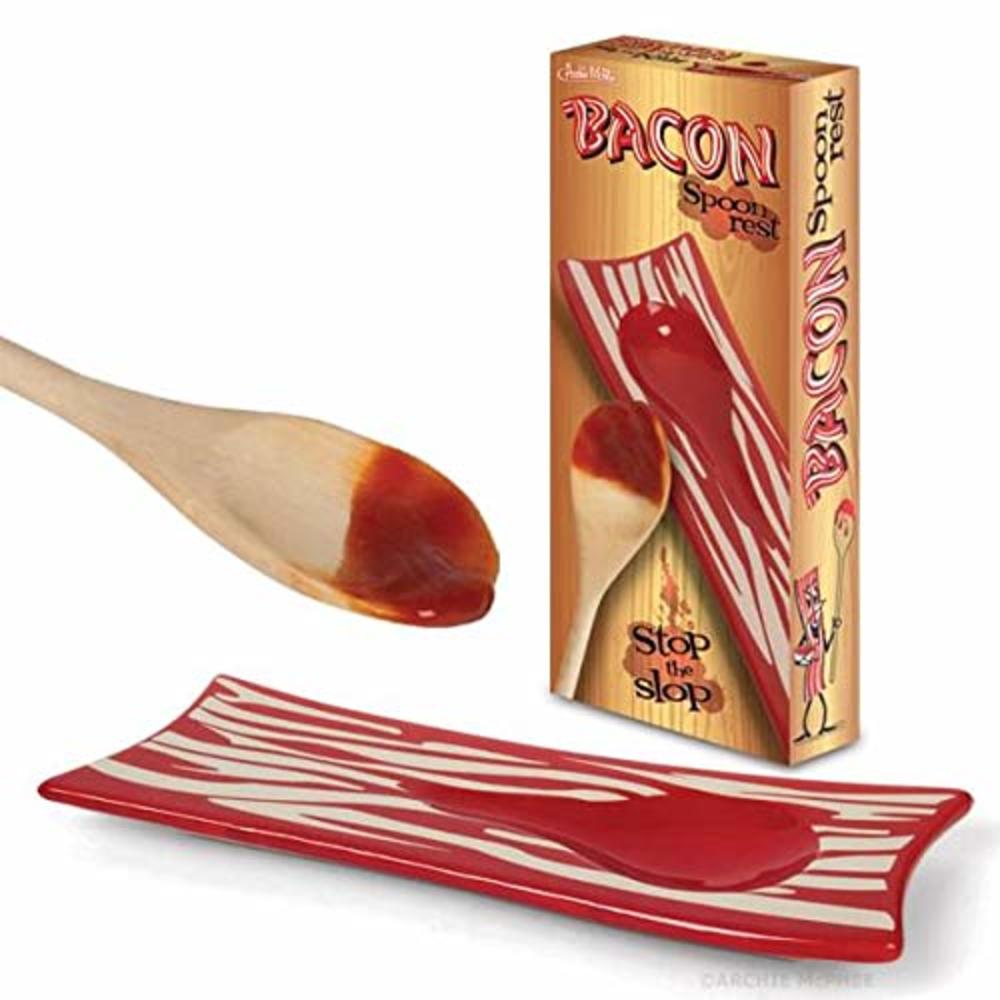 Archie McPhee Accoutrements Bacon Ceramic Spoon Rest