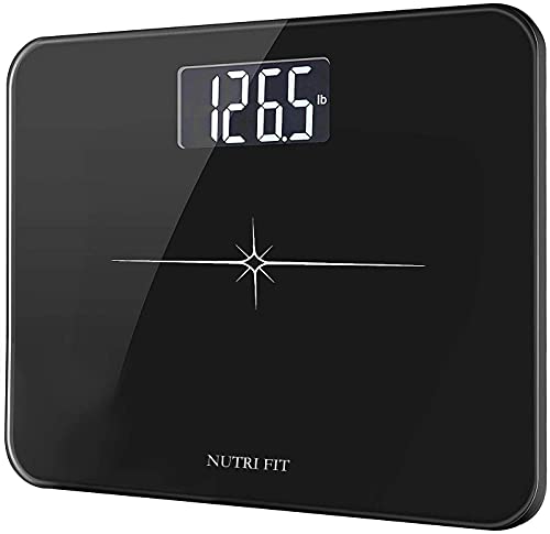 NUTRI FIT Extra-Wide/Ultra-Thick Digital Body Weight Bathroom Scale with 3 Inch Large Easy Read Backlit LCD Display Max Capacity