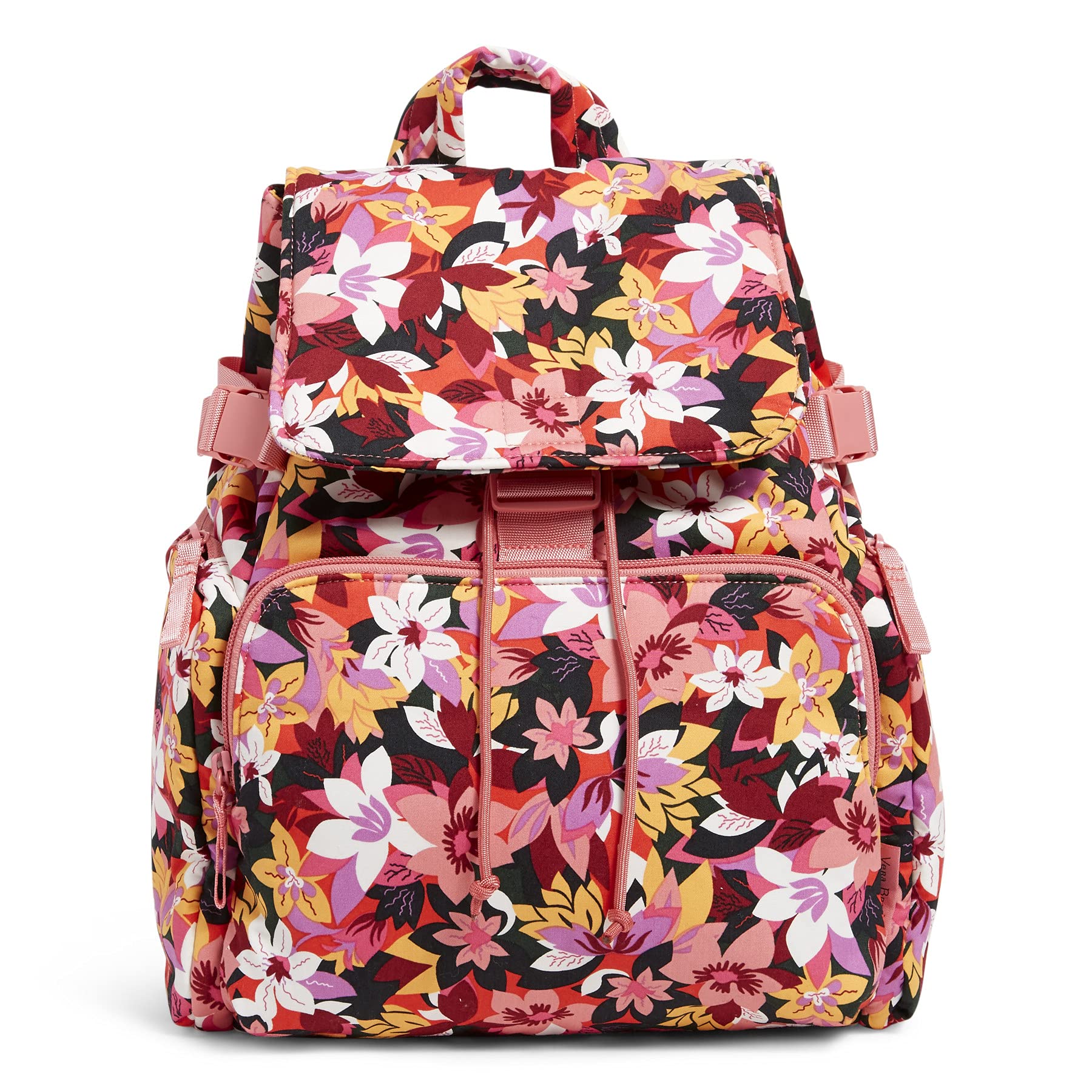 Vera Bradley Women's Cotton Utility Backpack, Rosa Floral - Recycled Cotton, One Size