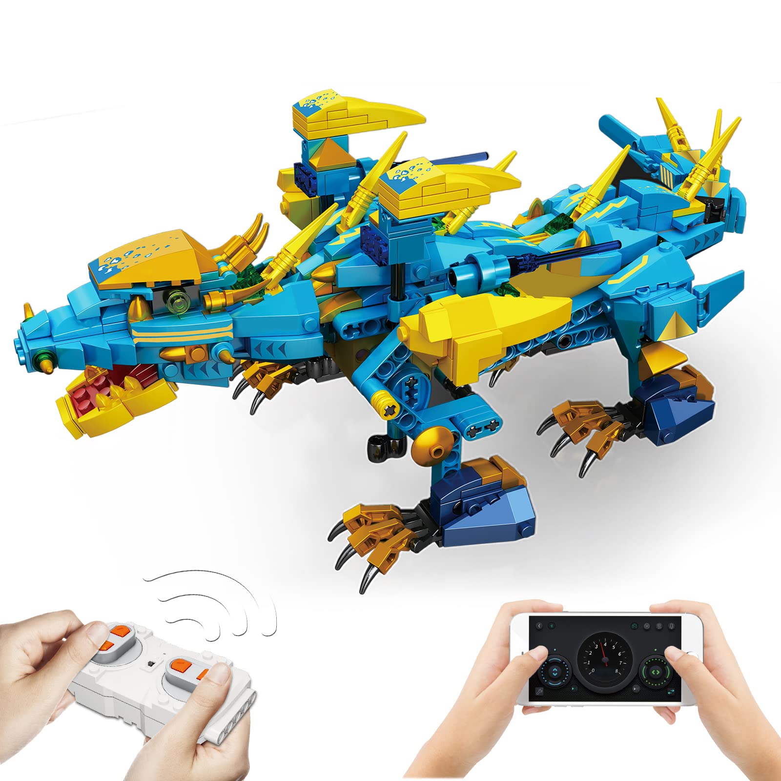 Mould King Dragon Building Block , Christmas Toy, Stem Projects Dragon Building Kit With Remote & App Control, Dragon Toys Build
