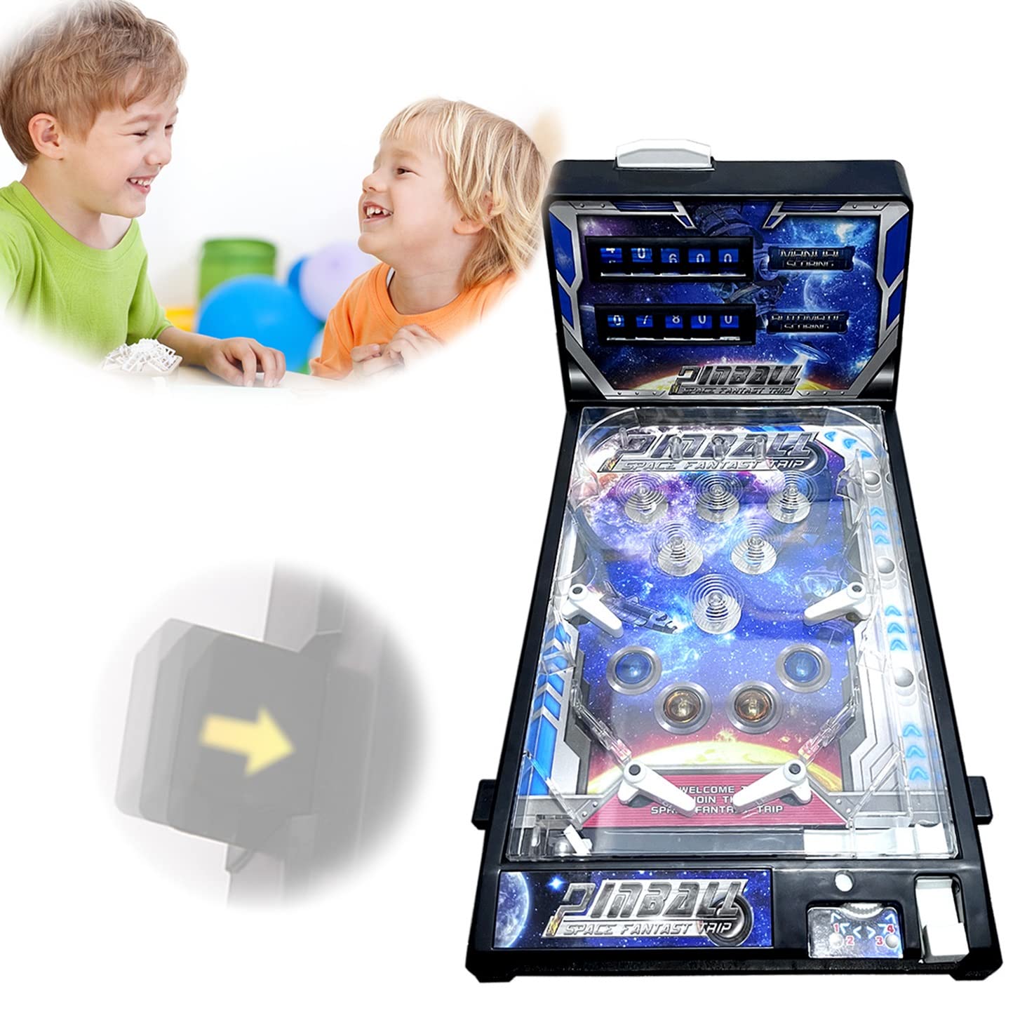 YOXALL Space Electronic Pinball Machine Arcade Pinball Toy classic Interactive Entertainment game Kids Novelty Pinball Toy The I