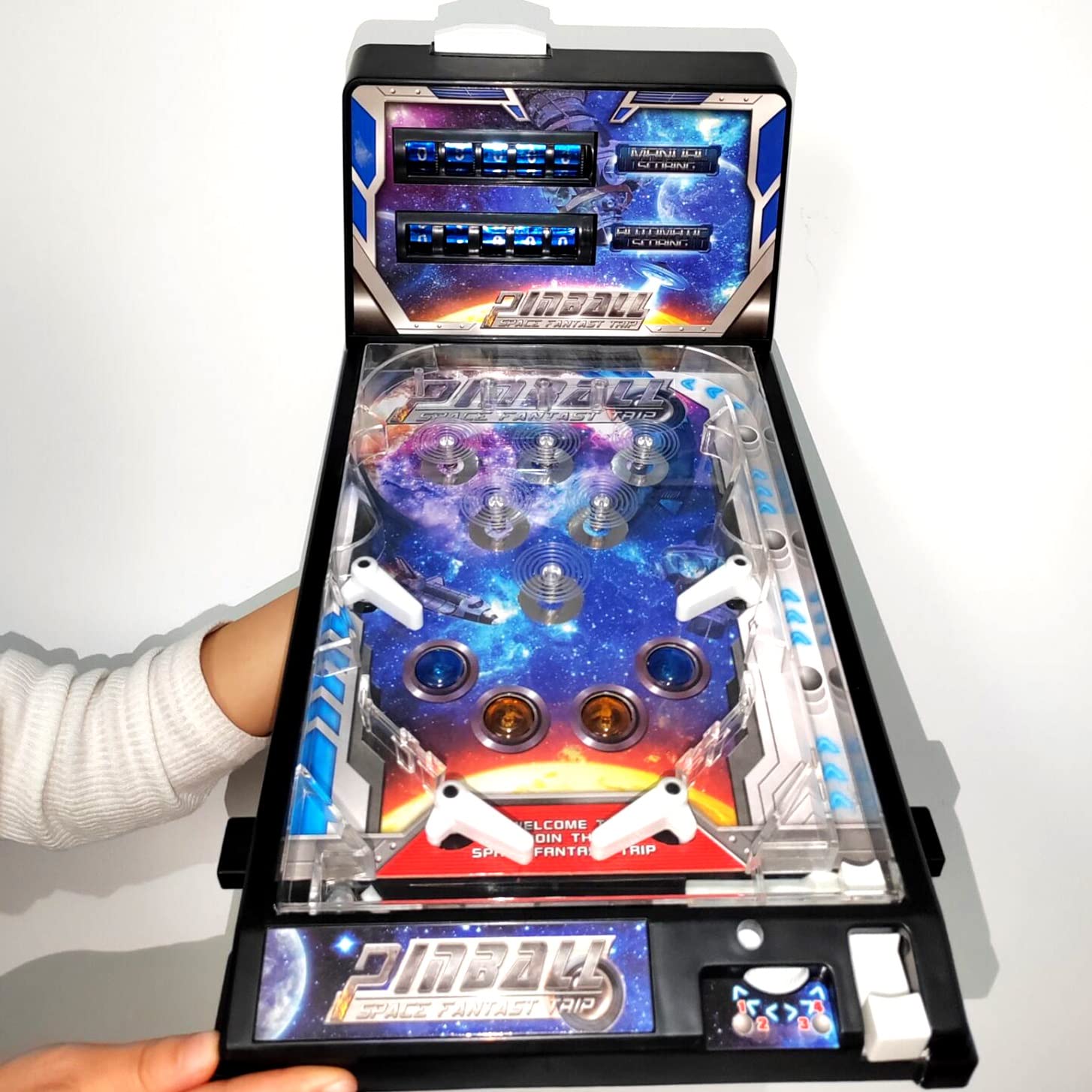YOXALL Tabletop Pinball Machine Full Size 42X245X27cM165X96X106IN Electronic Pinball Toy Super Interesting Arcade Space Pinball 