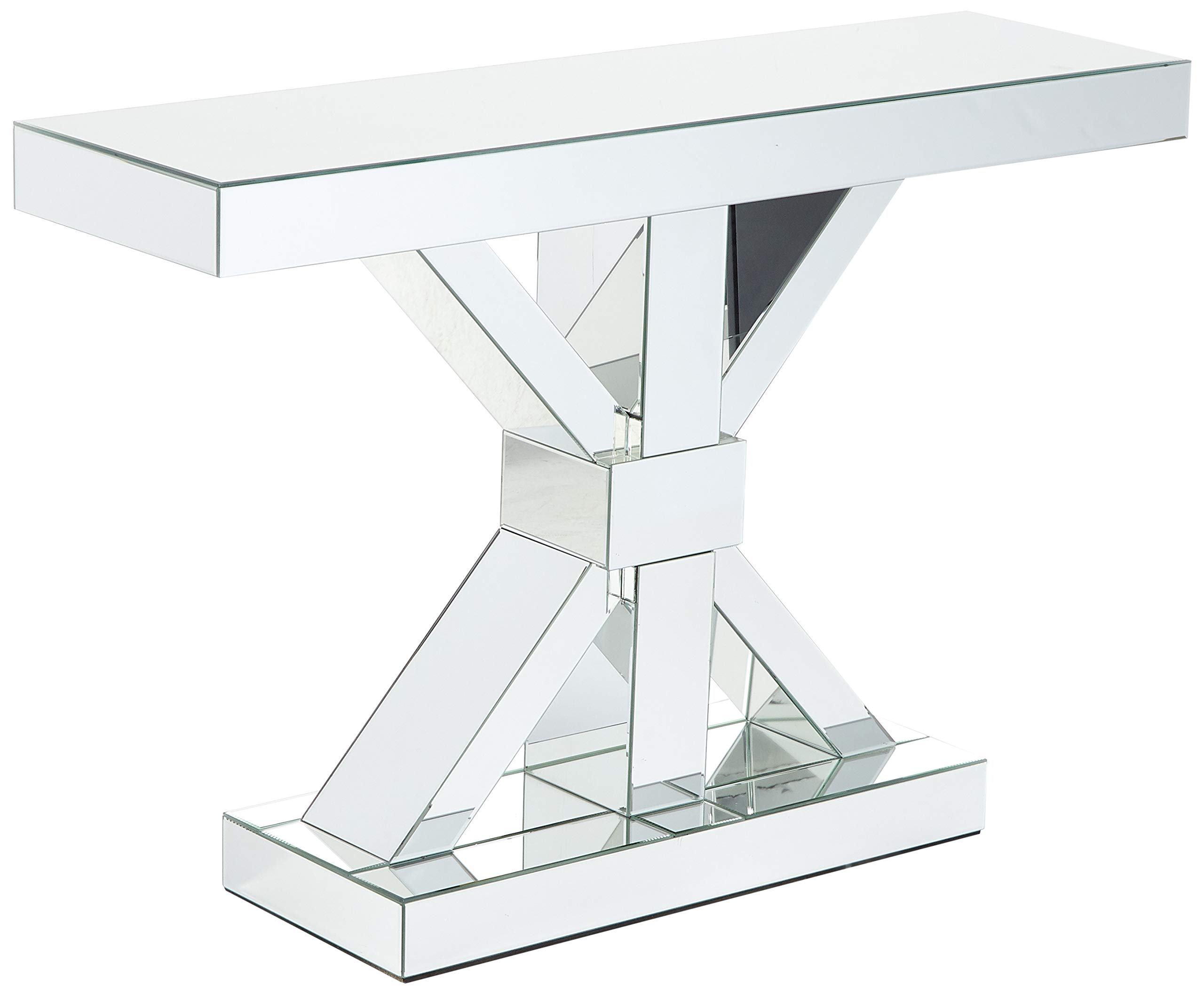 coaster Furniture coaster contemporary Thick Mirrored console Table 47 L x 13 W x 3225 H Silver 950191