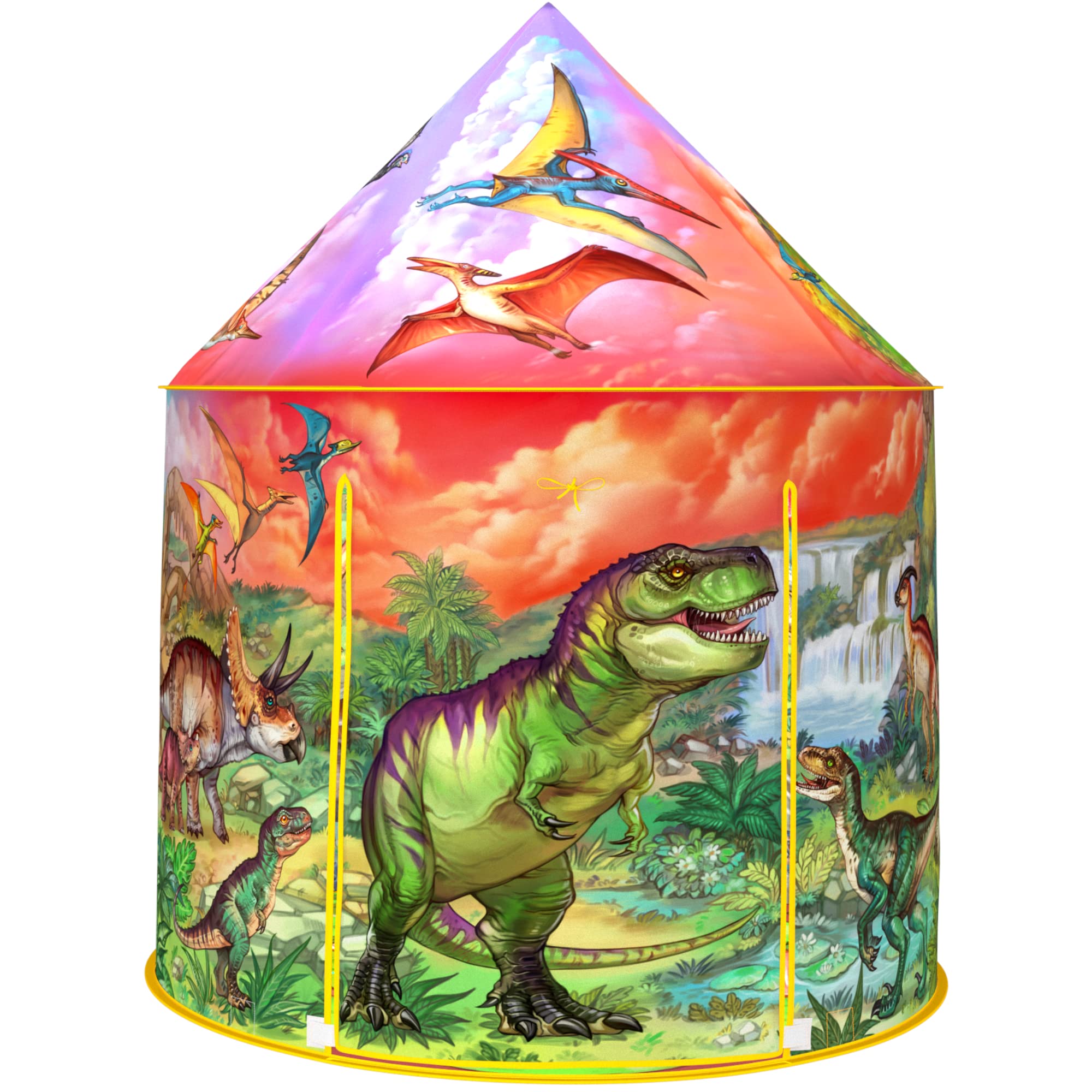ImpiriLux Dinosaur Play Tent for Boys and girls with Mask & cape costume  Dino Pop Up Fort Playhouse and Storage Bag