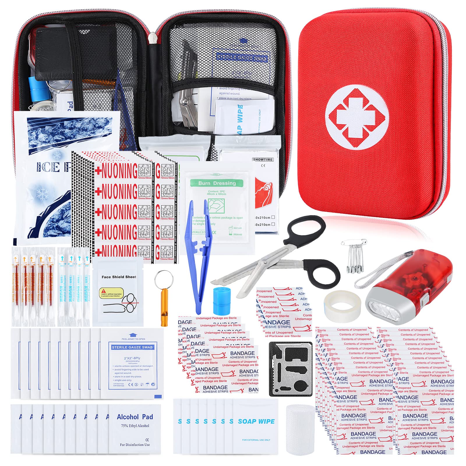 YIDERBO First Aid Kit Survival Kit, 274Pcs Upgraded Outdoor Emergency Survival Kit gear - Medical Supplies Trauma Bag Safety Fir