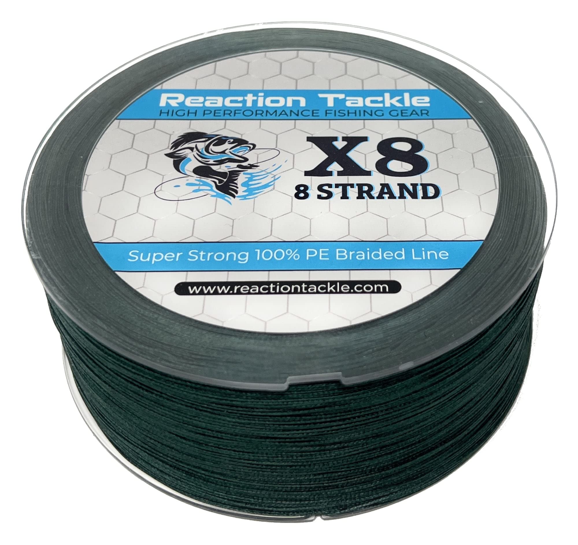 Reaction Tackle Braided Fishing Line - 8 Strand Moss green 200LB