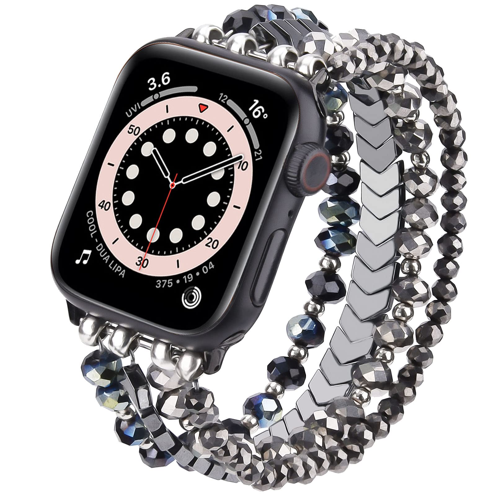 MOFREE Beaded Bracelet compatible for Apple Watch Band 38mm40mm41mm Series 87SE654321 Women Fashion Handmade Elastic Stretch Str