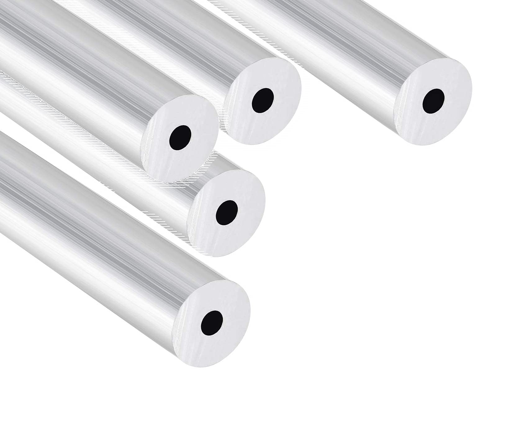 W Wellshine Wellshine 5Pcs Aluminum Tube, 6063 Round Aluminum Tube,12Mm Outer Diameter 3Mm Inner Diameter 300Mm Length Seamless Aluminum Tub