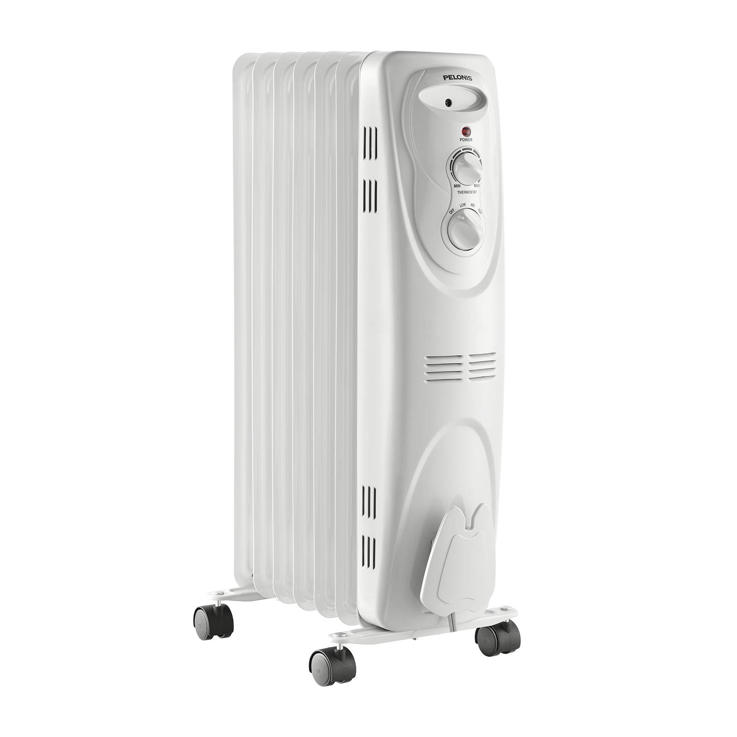 PHO15A2AGW Pelonis Pho15A2Agw, Basic Electric Oil Filled Radiator, 1500W  Portable Full Room Radiant Space Heater With Adjustable Thermostat