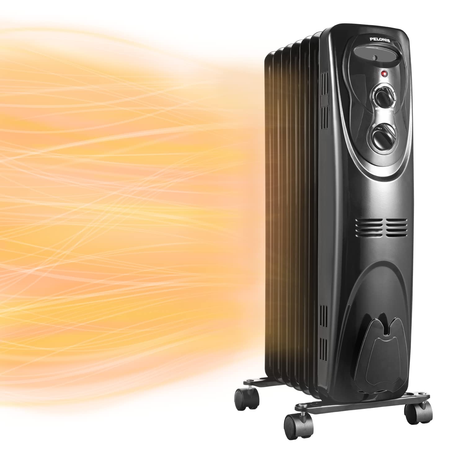 PHO15A2AGB Pelonis Pho15A2Agb, Basic Electric Oil Filled Radiator,Black  Space Heater, 26.10 X 14.20 X 11.00