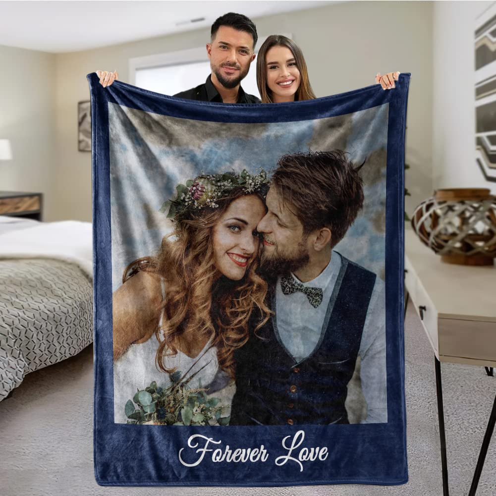 MeMoShe custom Blankets with Photos Personalized couples gifts customized  Picture Blanket I Love You gifts Birthday gift for Wif