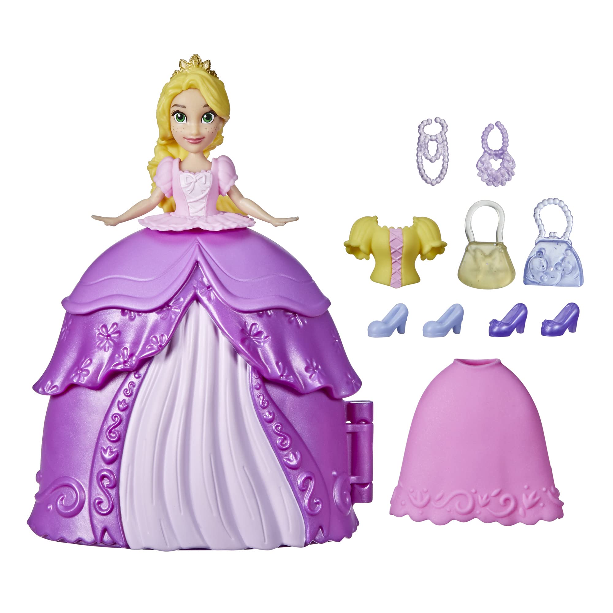 Disney Princess Secret Styles Fashion Surprise Rapunzel, Mini Doll Playset With Extra Clothes And Accessories, Toy For Girls 4 A