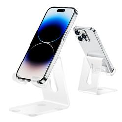 Urmust Acrylic Phone Stand for Desk Transparent Cell Phone Stand, Clear Phone Holder for Desk, Office Desk Accessories,Desk Deco