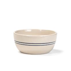 Martinez Pottery Salad Bowl Handmade Heritage Blue Stripe Stoneware