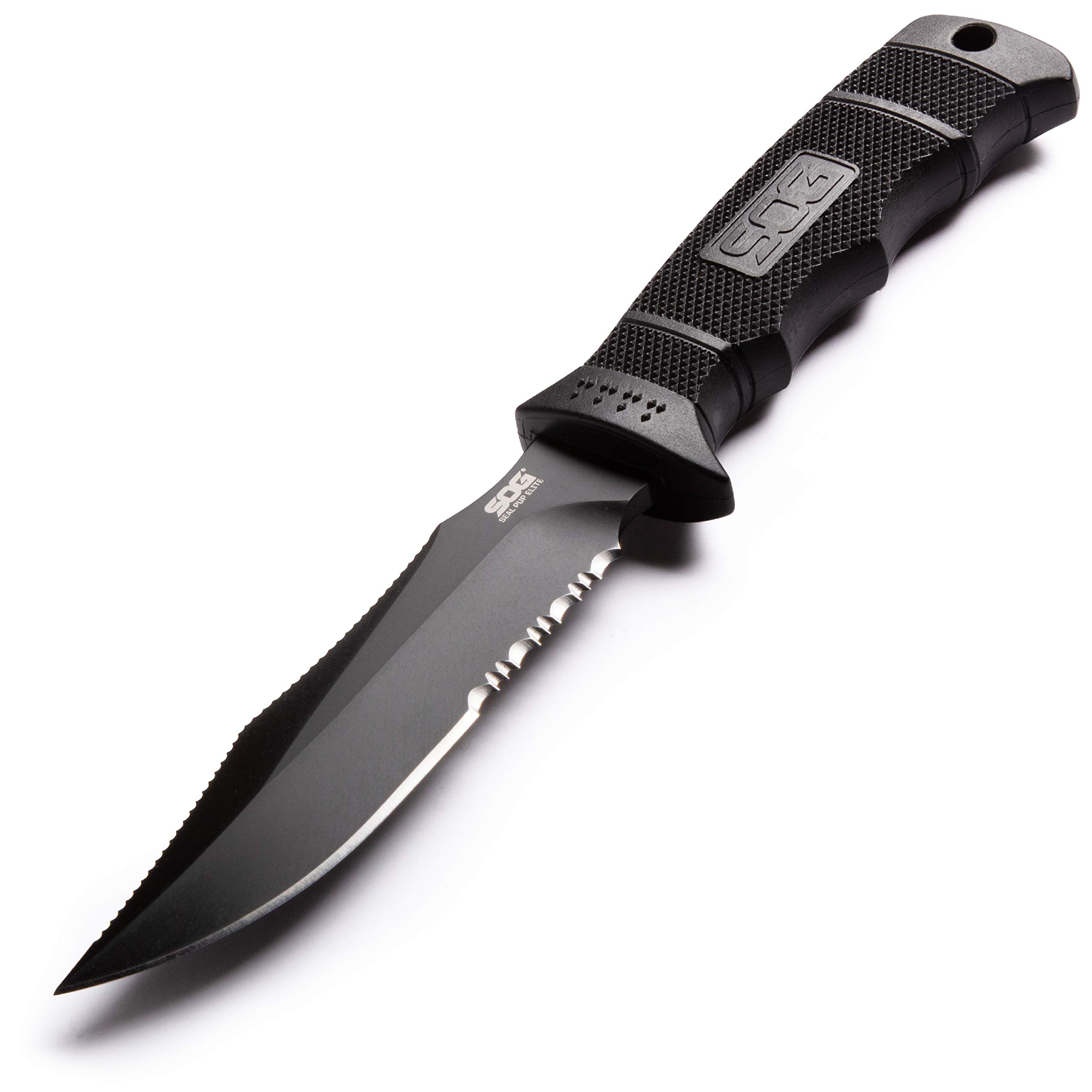 SOg Seal Pup Elite Tactical Fixed Blade- Survival and Hunting Knife with Sheath 4.75 Inch combat Knife Blade (E37T-K)