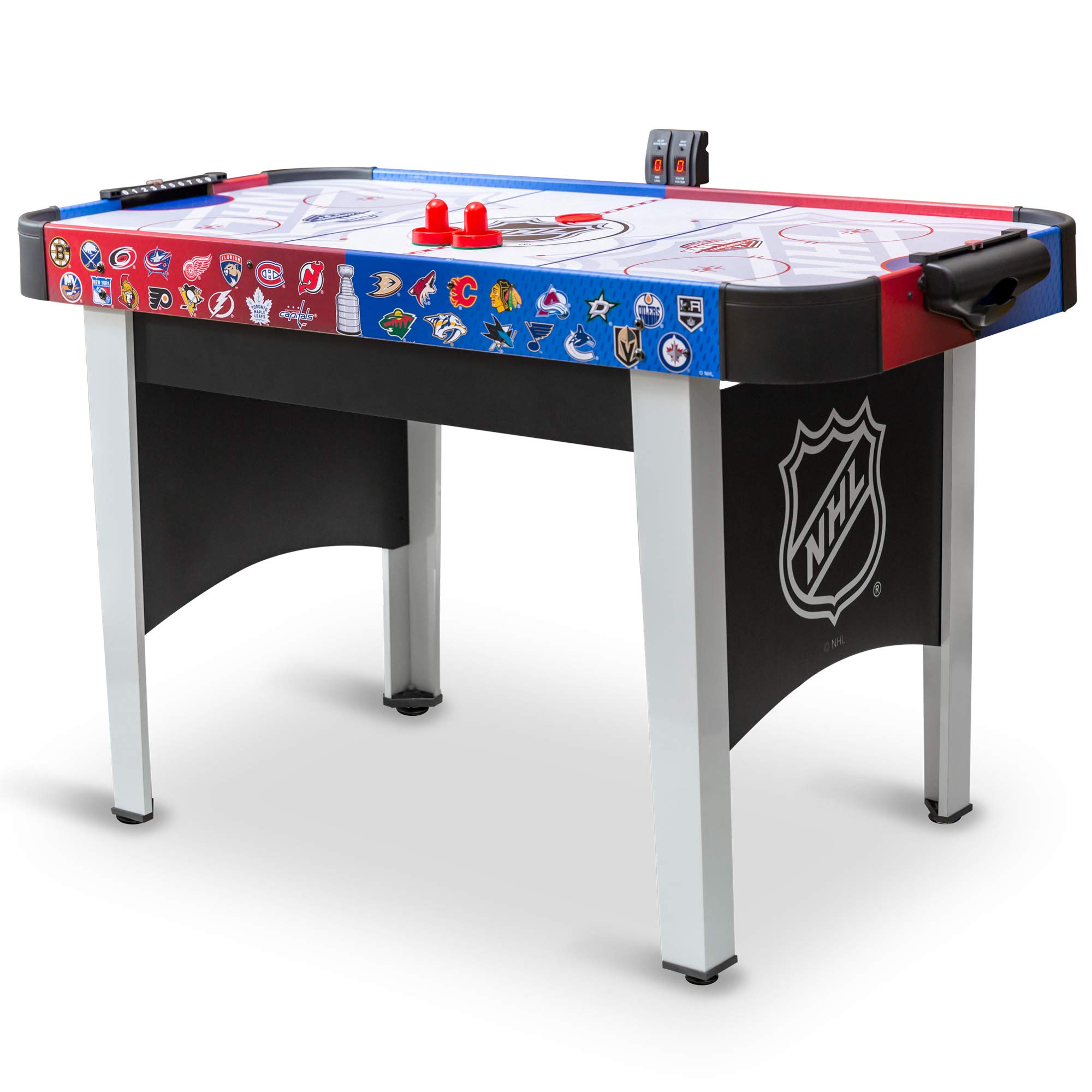 Eastpoint Sports 48 Mid-Size NHL Rush Indoor Hover Hockey game Table Easy Setup, Air-Powered Play with LED Scoring, Black
