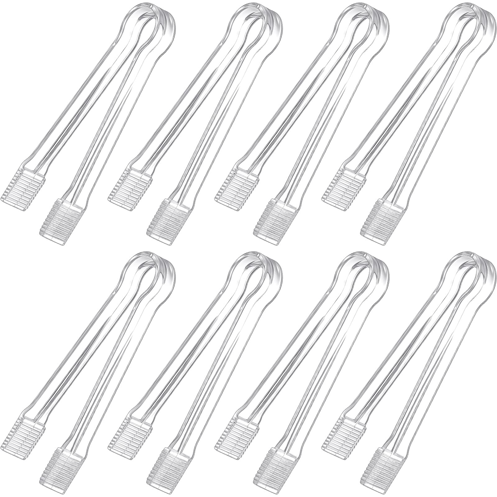 didaey Didaey 8 Pieces Plastic Tongs for Serving Food clear Kitchen Tongs  Mini Serving Utensil Tongs 63 Inch Small Tongs for Food Ice S